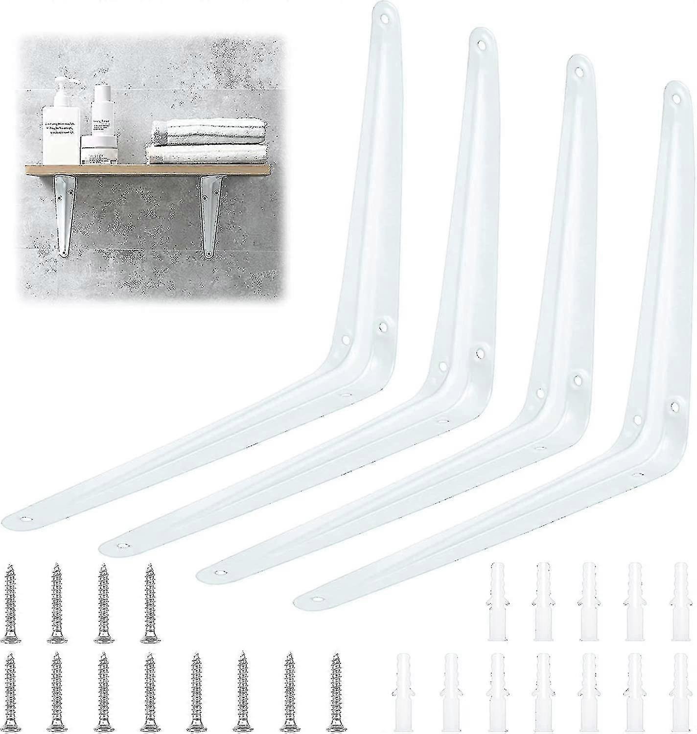 4 Pcs Shelf Bracket Shelf Bracket Tri Shelves Bracket 90 De Shelf With Screws And Anchors Compatible With Fixing And PXCL