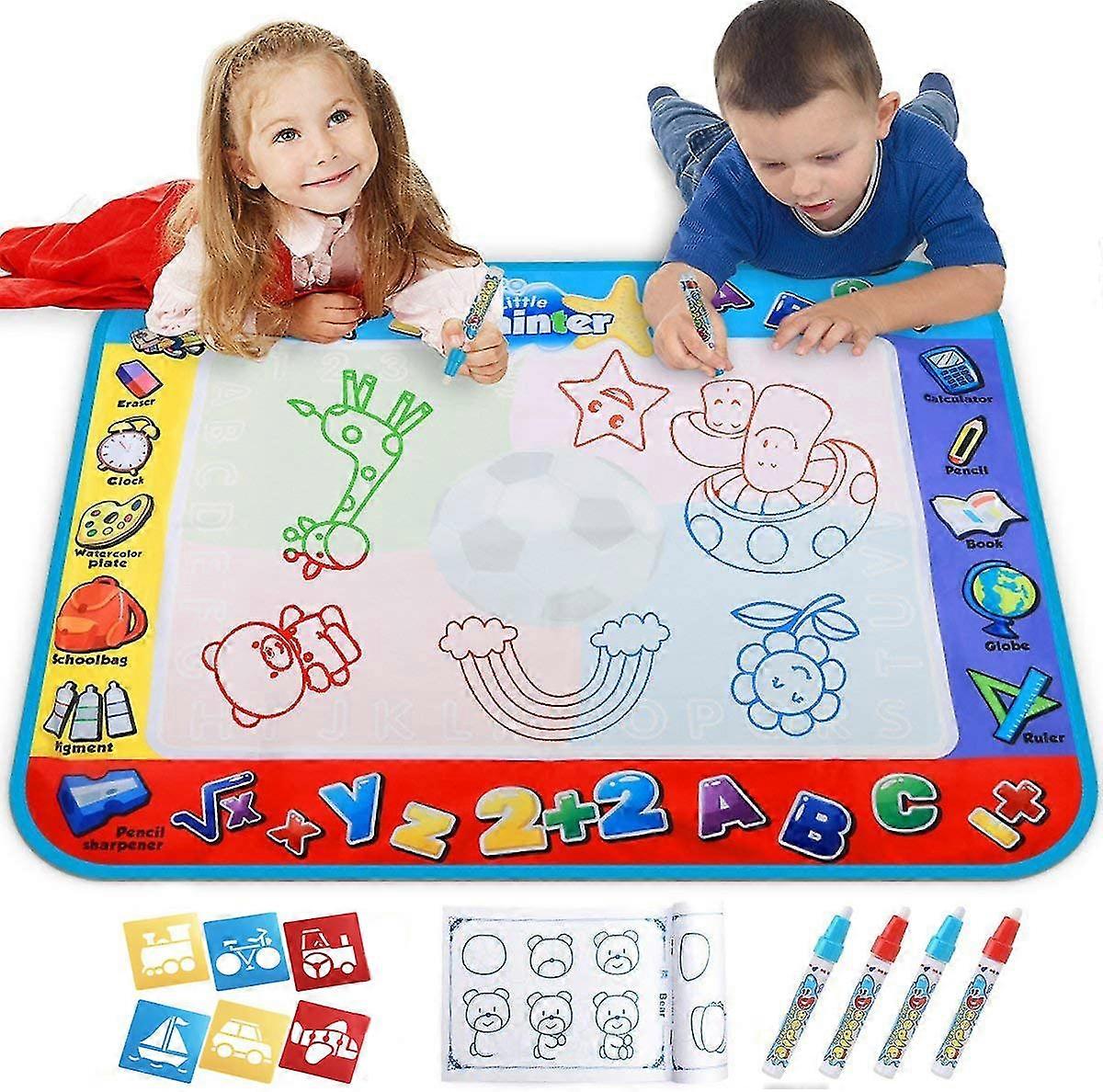 Coloring Mat,kids Toys Large Water Painting Mat,toddlers Doodle Pad With 4 Color