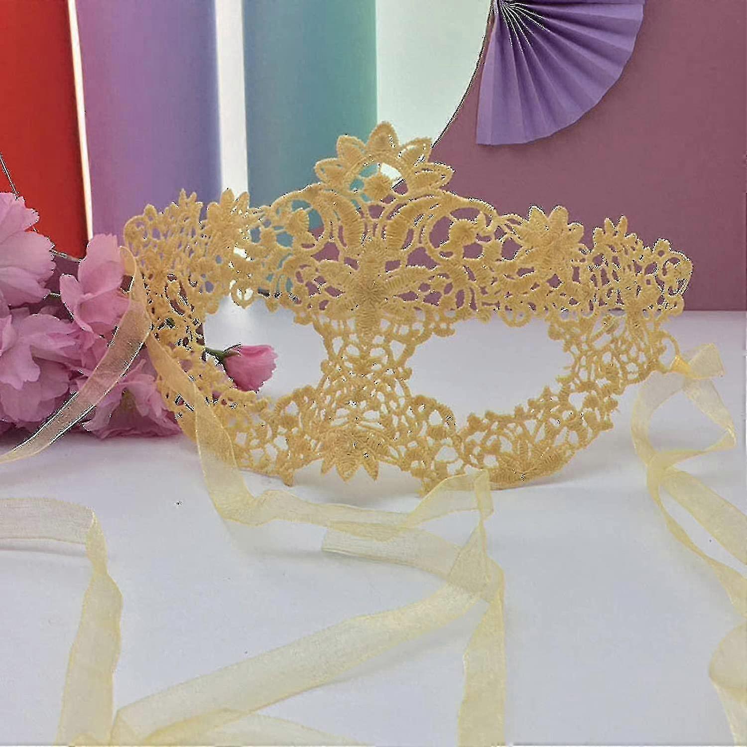 تنكر أسود قناع الدانتيل نصف الوجه مثير قناع العين البيضاء زي حزب الكبار فتاة