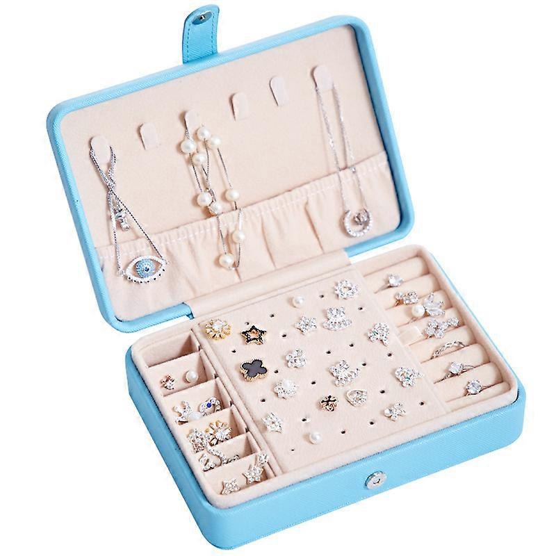 Koreansk stil Enkel Smyckeskrin Flicka Örhängen Displaybox Bärbar Multi-FunctionLäder Örhängen Ring Smycken Förvaring Organizer