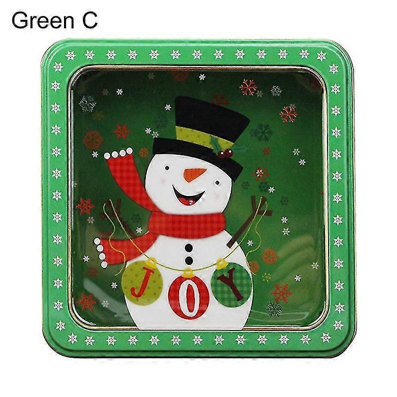 Santa Claus Pattern Christmas Gift Box with Transparent Lid Tinplate New Year Gift Wrap Box Party Su-ZZY