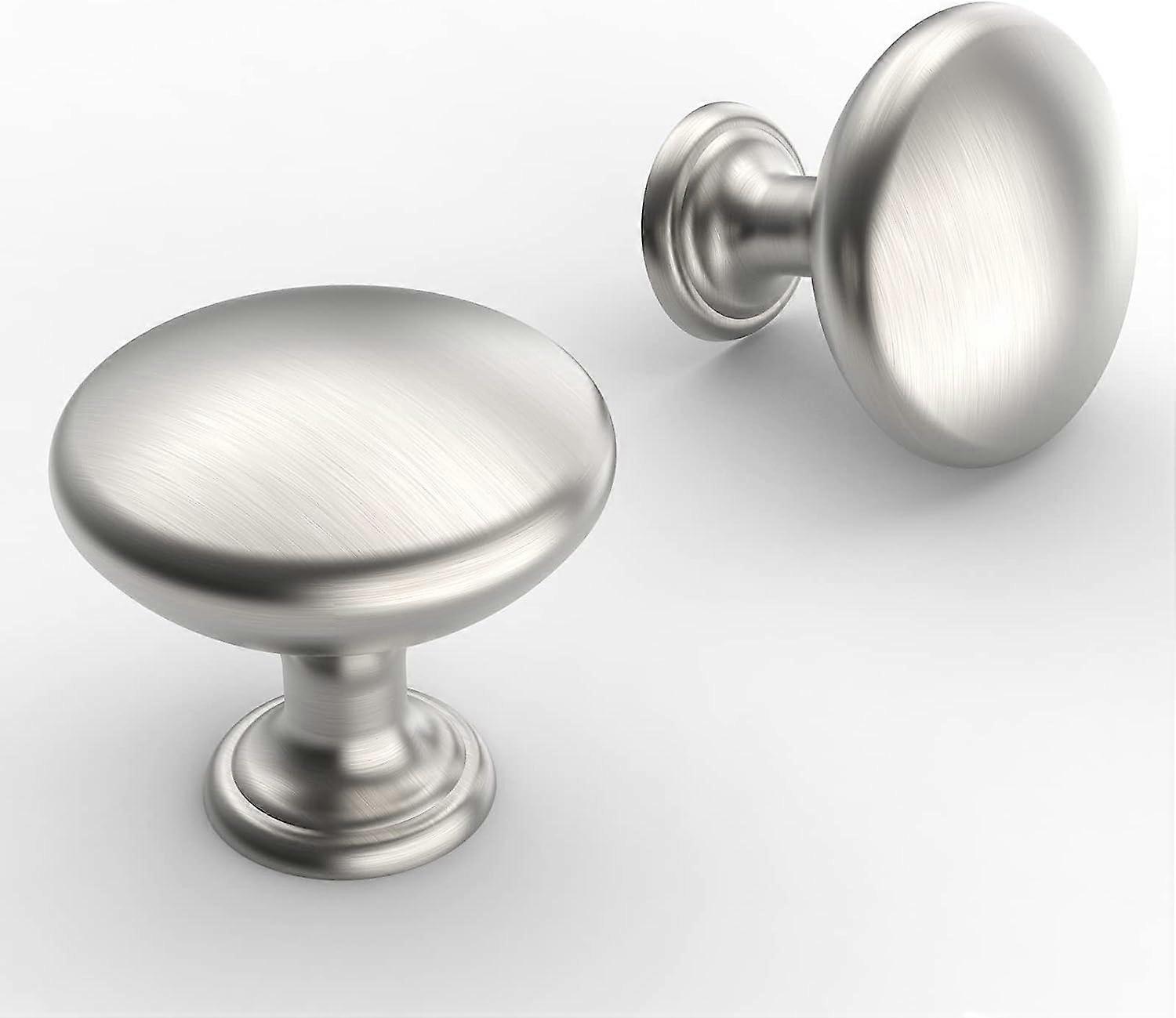 25 Pack Cabinet Hardware Knobs, Kitchen Door Cabinet, Round Dresser Drawer Knobs, Solid Dresser Knobs, Zinc Drawer Knobs, Brushed Satin Nickel - 1-3/1