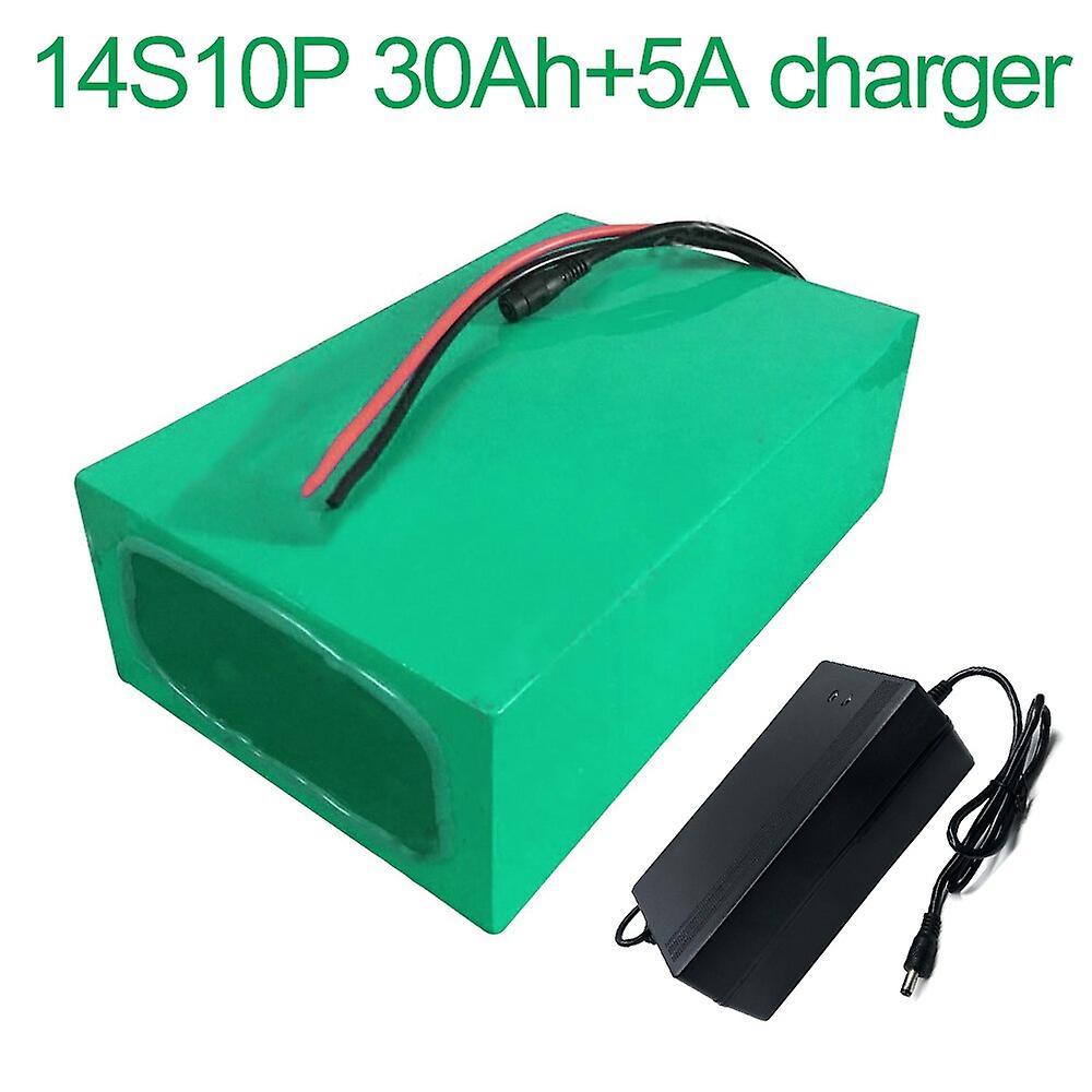 Battery With Charger 5a 30ah 52v Li-ion 18650 Rechargeable Electric Two Electric Three Wheel Motorcycle Accept Customization 14s10p 270 * 195 * 70mm