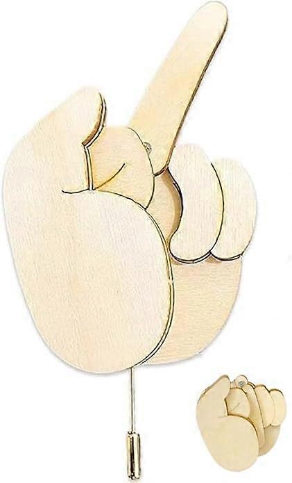 Broche de doigt en bois drôle, 2024 Nouveau kit de bricolage d’épingle à doigt, Épingles à doigts rabattables Gag Gift, Épingle d’expression d’humeur interactive, Cadeau éléphant blanc