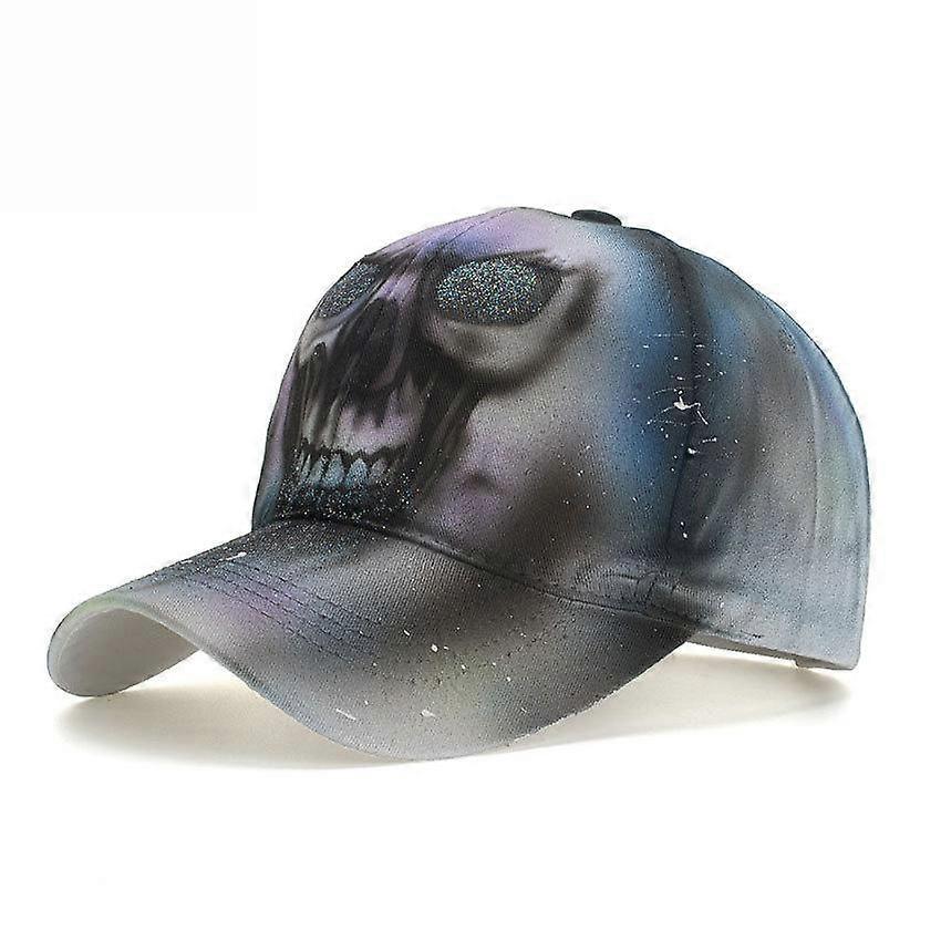 Hand-Painted Skull Baseball Cap Outdoor Denim Sun Hat