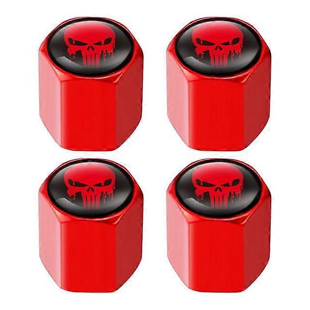 4 Pcs/Set Car Tire Valve Caps Skull Wheel Valve Caps Auto Tyre Air Valve Stem Caps Dust Cover Car Vehicles Motorcycles Styling