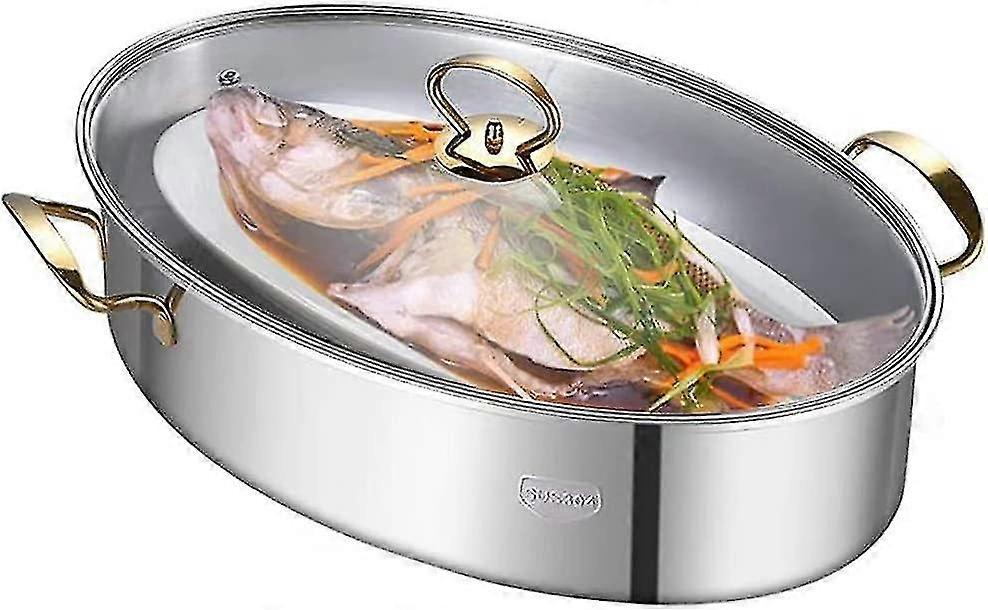 Oval Steamed Fish Pot With Lid - Multi-purpose Design