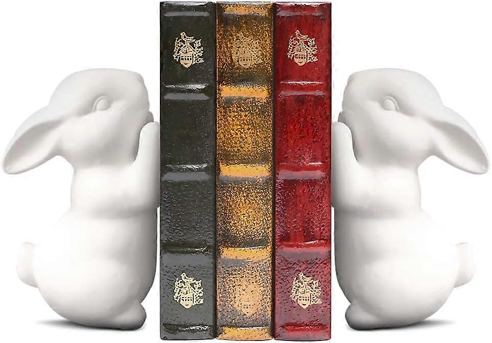 Rabbit Bookends, Book Stoppers with Non-Skid Bottom Childrens Bookends 1pai