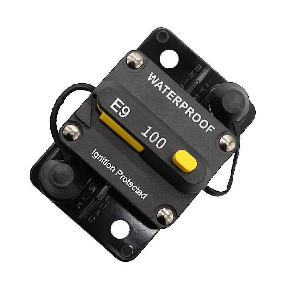 100a Waterproof High Amp Switchable Flush-mount Circuit Breaker (black)
