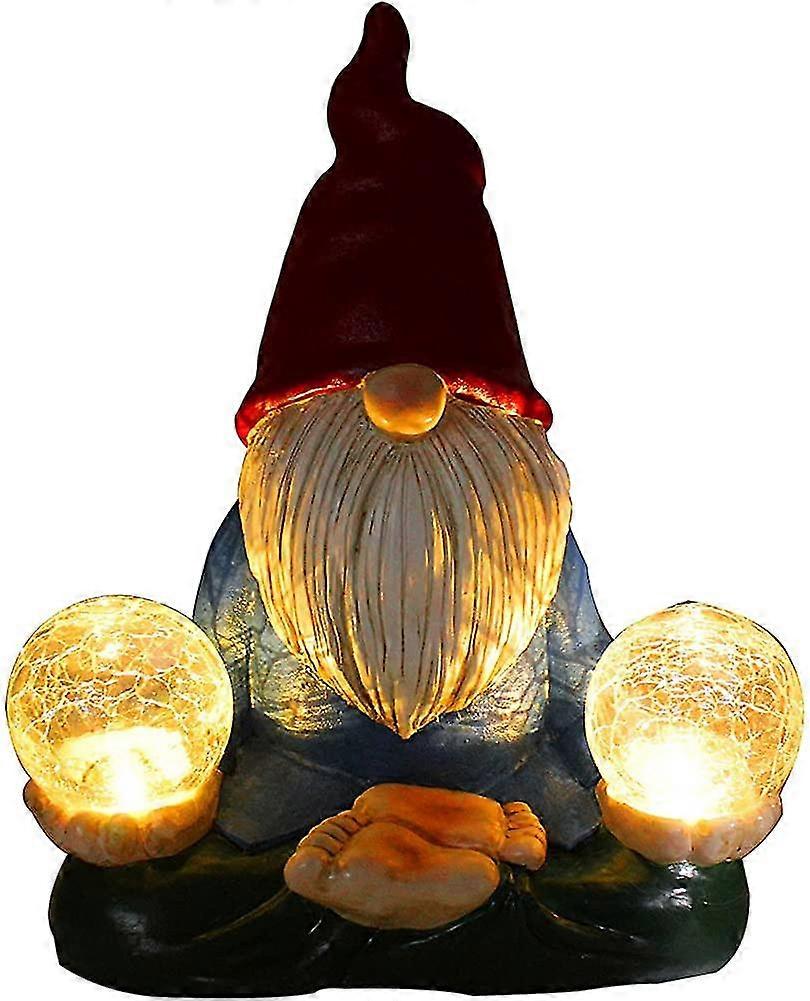 Garden Resin Statue Magic Ball Solar Led Light