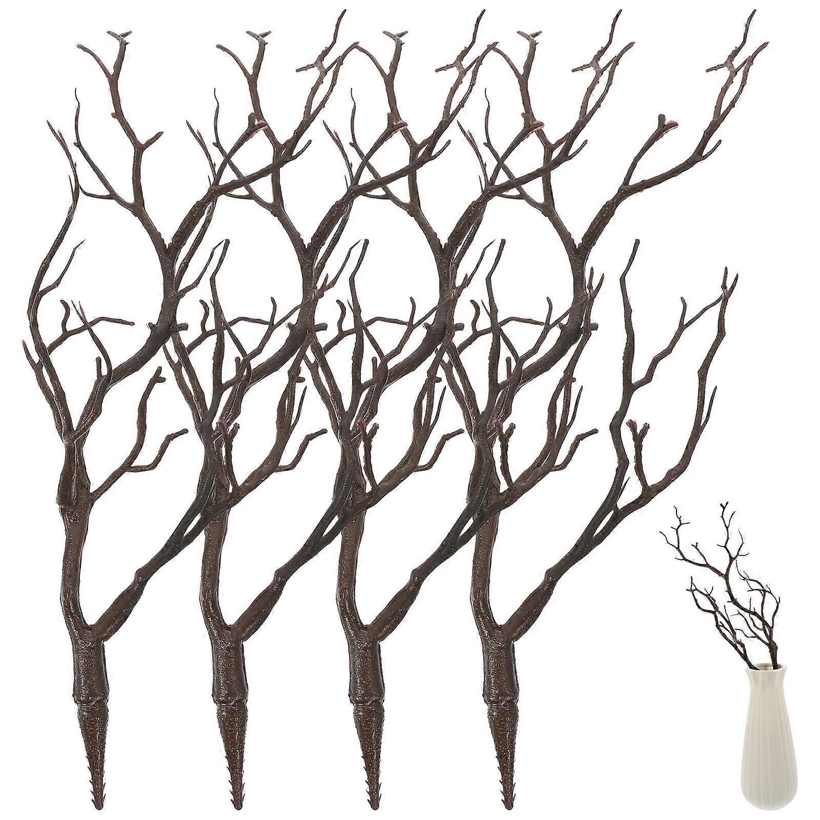 4pcs Artificial Dried Antlers Tree Branches Artificial Branches Decorative Plant Twigs Decors