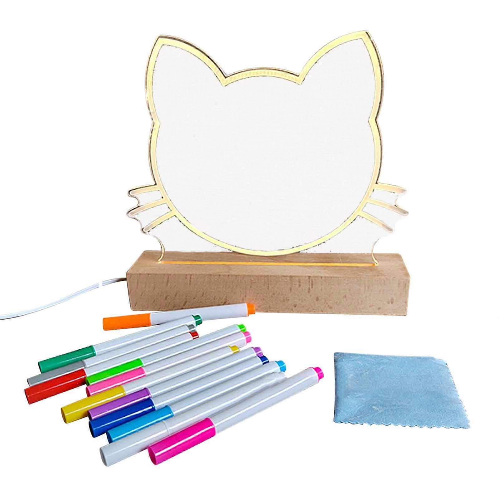 LED Note Board With Colors Lighted Acrylic Board With Colors Notepad With Adjustable Stand And 12 Pens