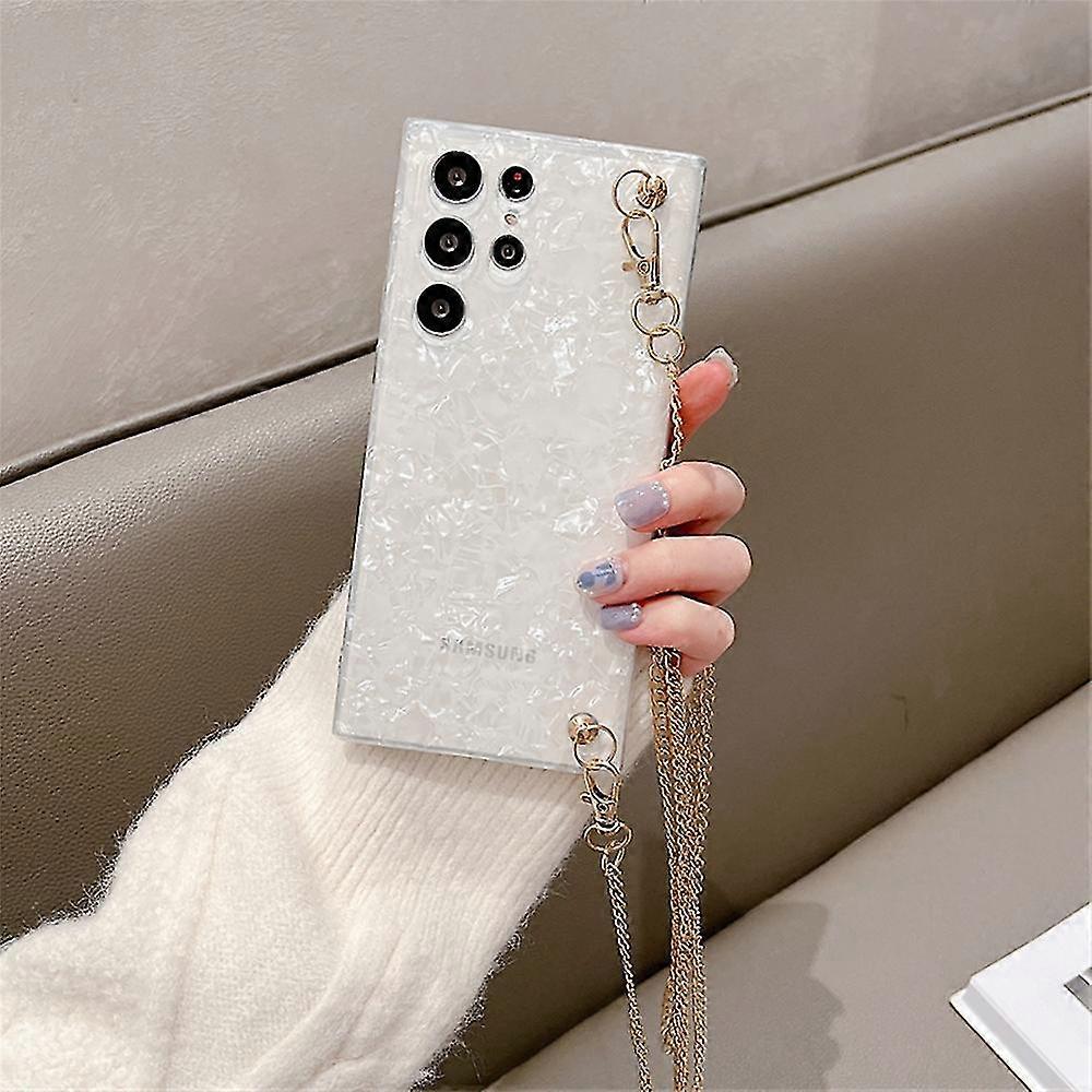 Conch Shell Pattern Crossbody Lanyard Chain Case Compatible Samsung Galaxy S23 Ultra/ S23+/ S23 Shockproof