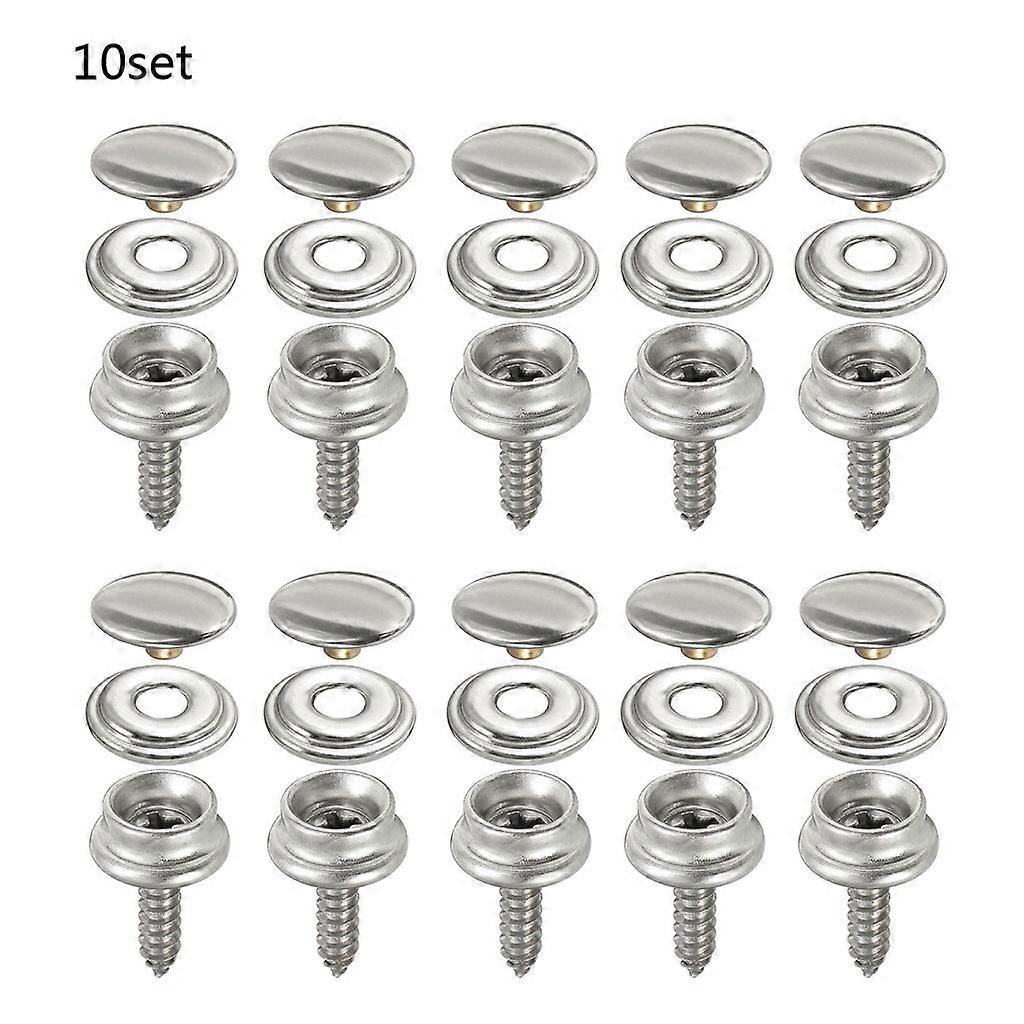 10 Sets Stainless Tapping Snap Fastener Tent Marine Canvas Cover Tools Sockets