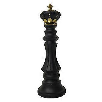 Pezzo Scacchi Decorativo In Resina - Re Nero 16 Cm - Scultura Moderna Per Casa E Ufficio