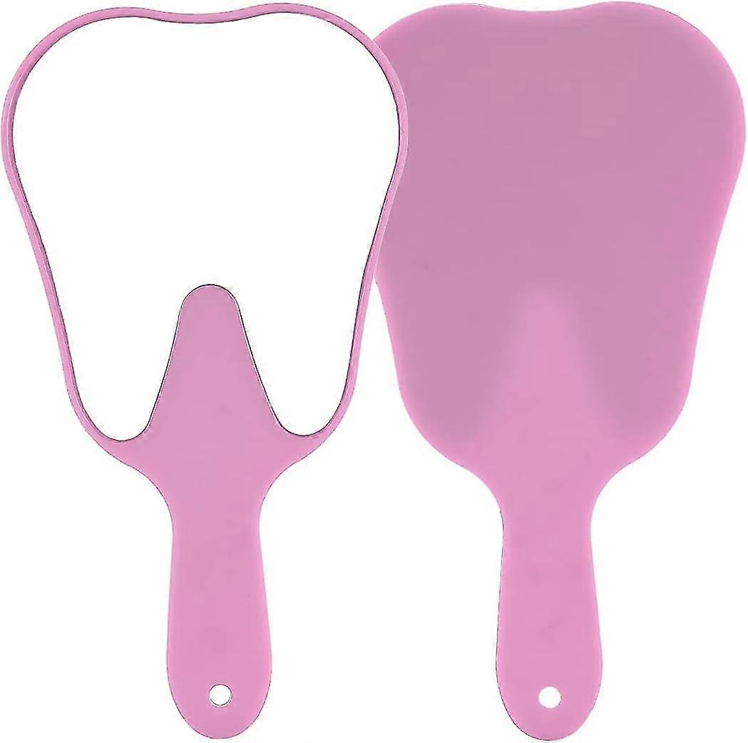 لطيف الأسنان على شكل مرايا اليد البلاستيكية - الأسنان مرآة المحمولة مرآة ماكياج عالية الوضوح مع مقبض ديكورات مكتب الأسنان مع ثقب ل أو