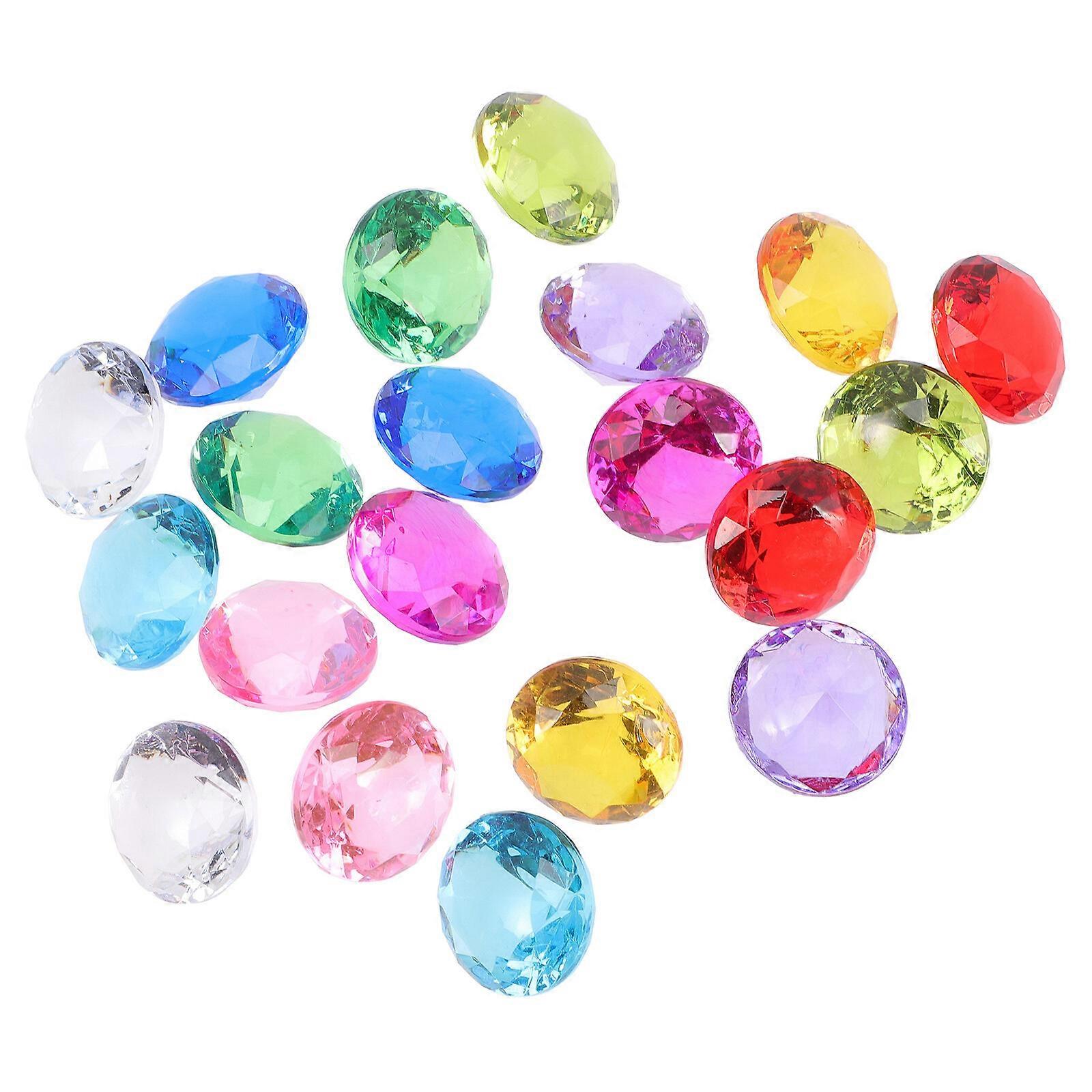 20 Pcs Acrylique Pierres Précieuses Jouets Simulation Cristal Artisanat Coloré Trésor Jouets
