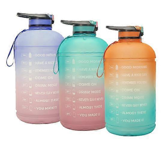 Large 1 Gallon/128oz Motivational Water Bottle with Time Marker & Straw