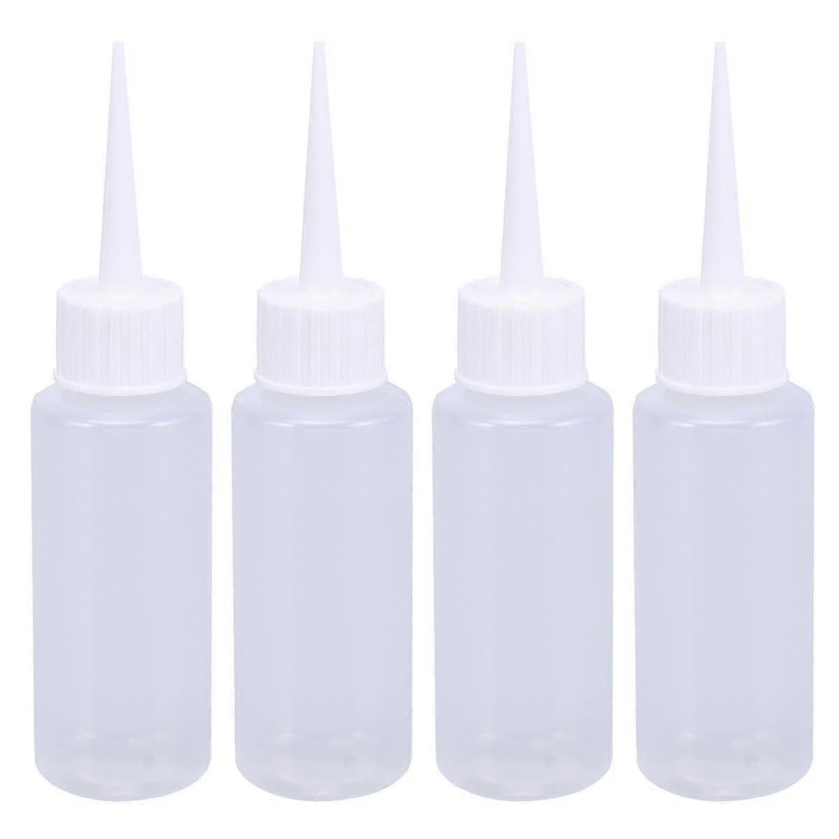 4pcs 50ml Plastic Squeeze Bottles Ideal Dispenser For Liquid Glue Construction(white)