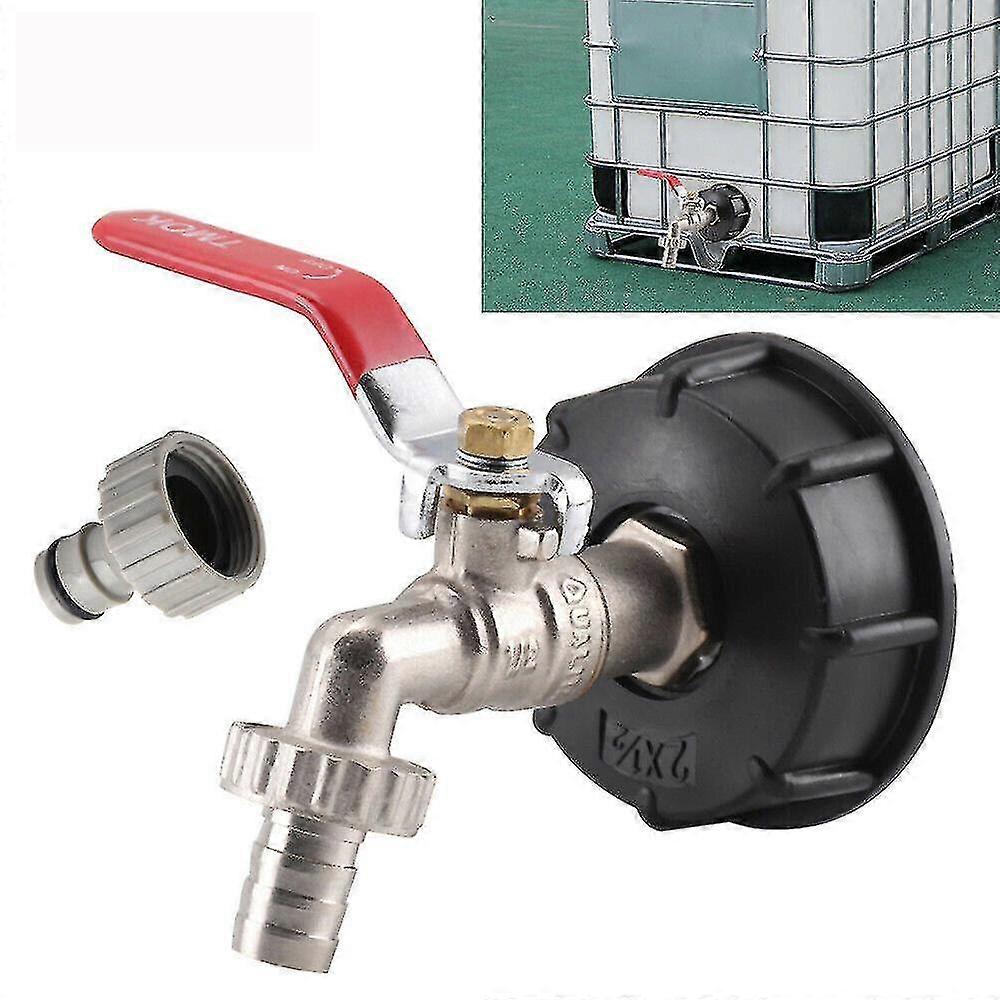 Starlight-Wasser-Sammlung Tank Wasserhahn, 1000l Ibc Adapter Ibc Tank Adapter S60x6 Tank Adapter für Messing Garten Wasserhahn