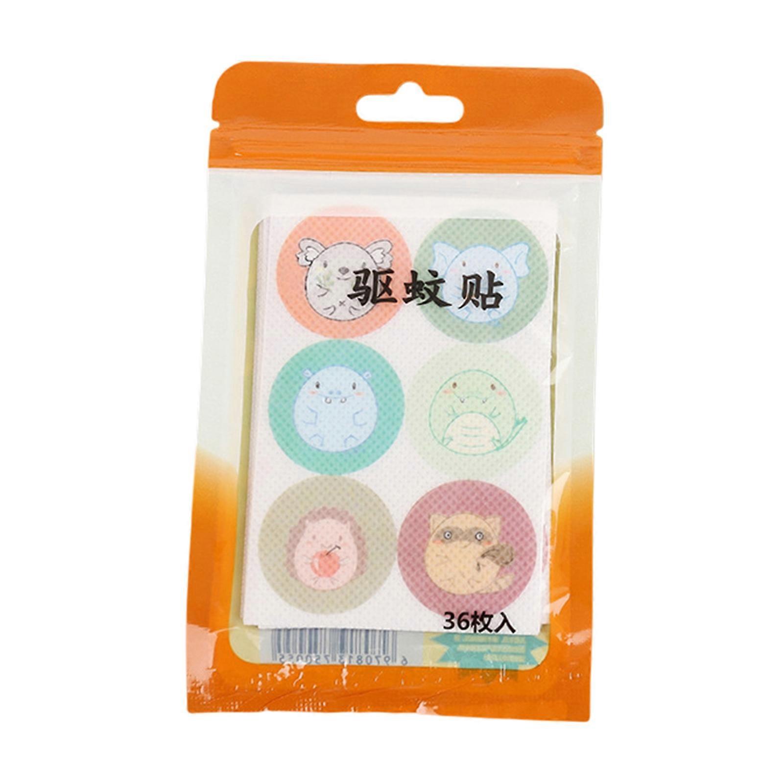 36Pcs Mosquito Stickers Cute Cartoon Portable Safe Effective Prevent Insect Bites Essential Oils Animal Pattern Mosquito Repellant Patches for Toddler