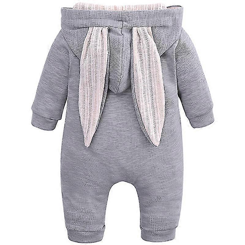 Copia Baby Blue Pima Cotton Baby Romper With Bunny Ears Adorable Infant Outfit