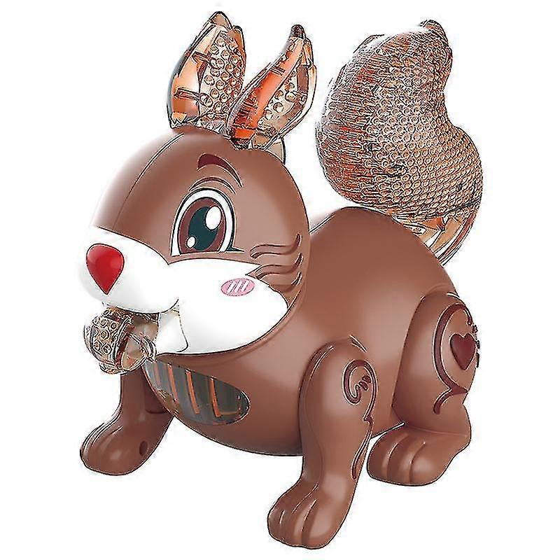 Running And Jumping Squirrel Electric Flashing Music Dancing Bouncing Rabbit Squirrel Children's Toys