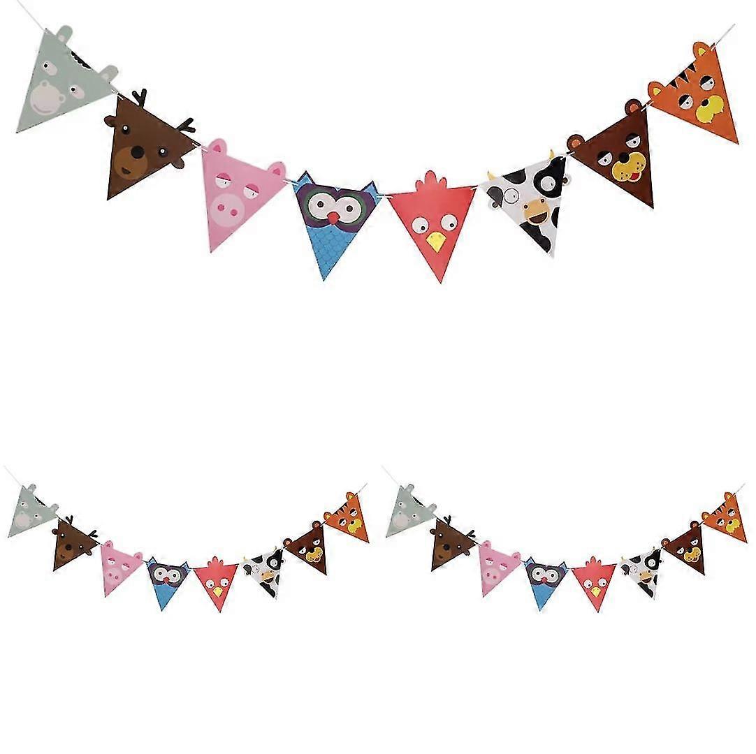 Multicolor animal Pennant Banner Triangle
