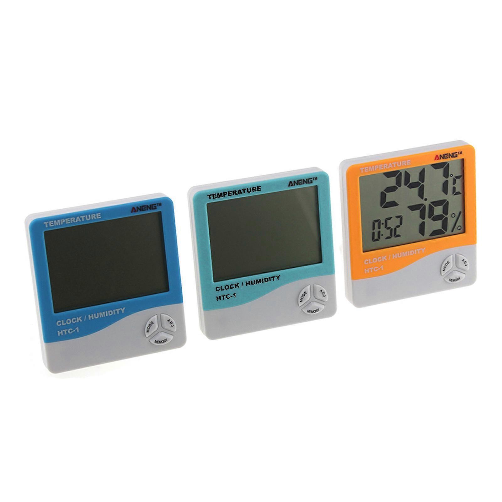 Digital Thermometer Hygrometer Lcd Dual Temperature Alarm Clock Indoor Outdoor