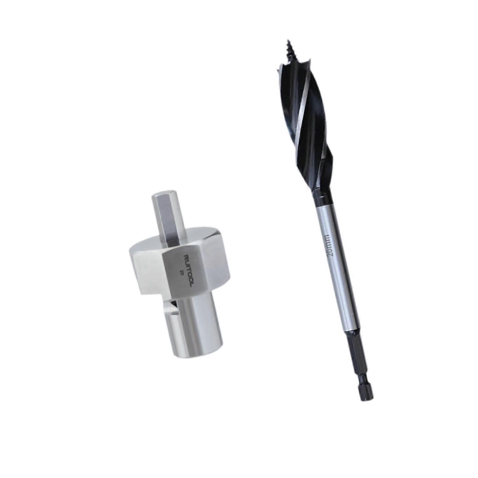 20mm Dog Hole Chamfer Reamer with Drill Bit Sturdy Polished Woodworking Tool