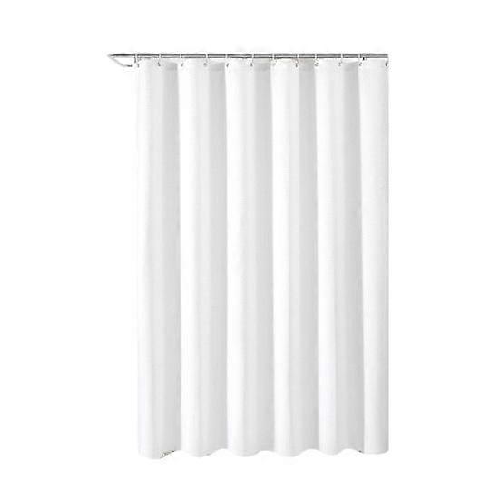 1 Set Shower Curtain with Hooks Waffle Texture Multi Color Available Thick Linen Easy