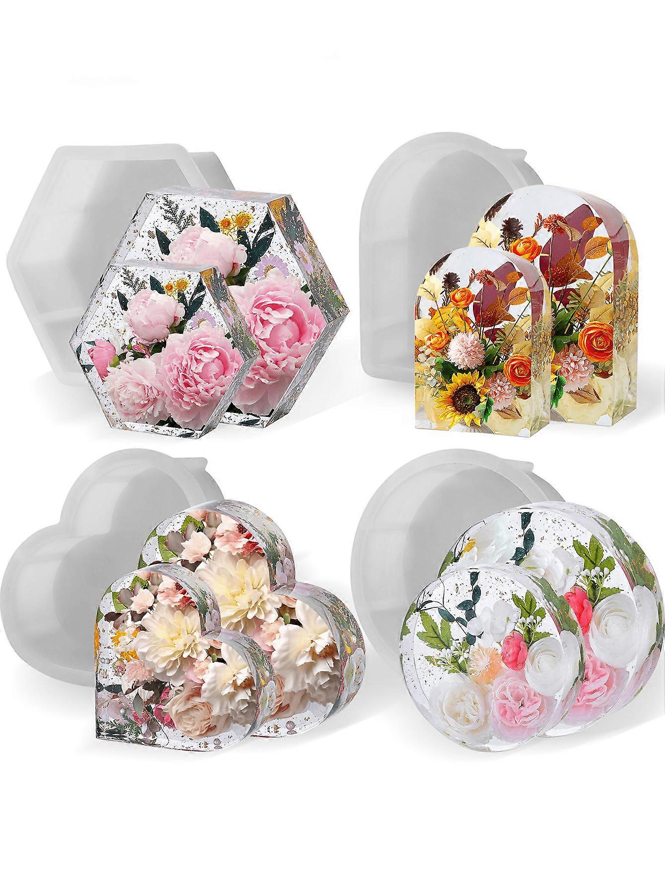 قوالب سيليكون كبيرة على شكل قلب مقاس 6.7 بوصة للراتنج - قوالب عميقة ومرنة لحفظ الزهور ، مسند الكتاب ، صب راتنجات الايبوكسي ، زفاف DIY ، و V