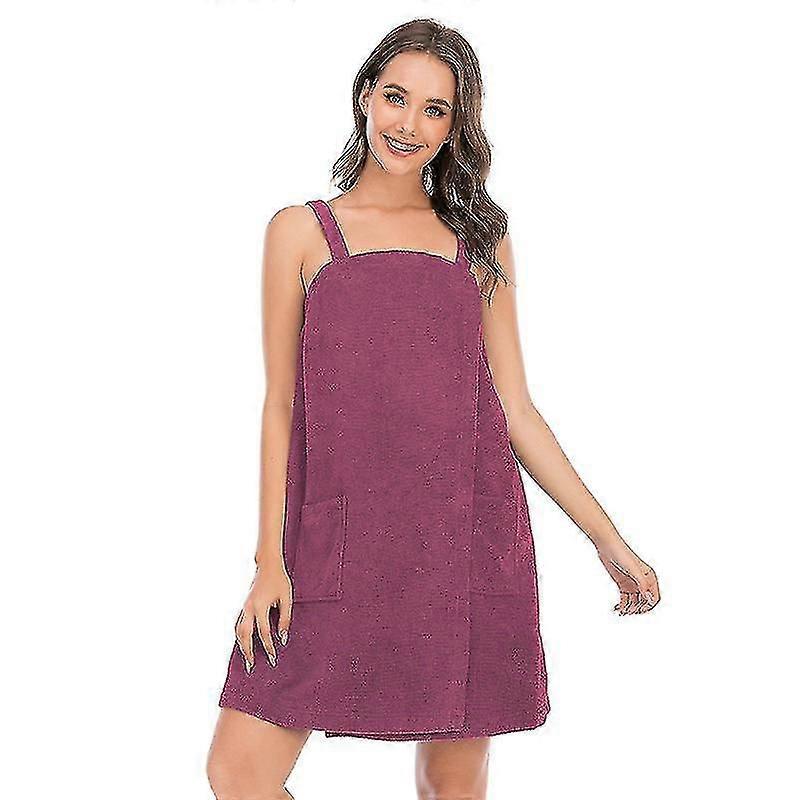 Women's Solid Colours Bath Shower Wrap Towel Dress