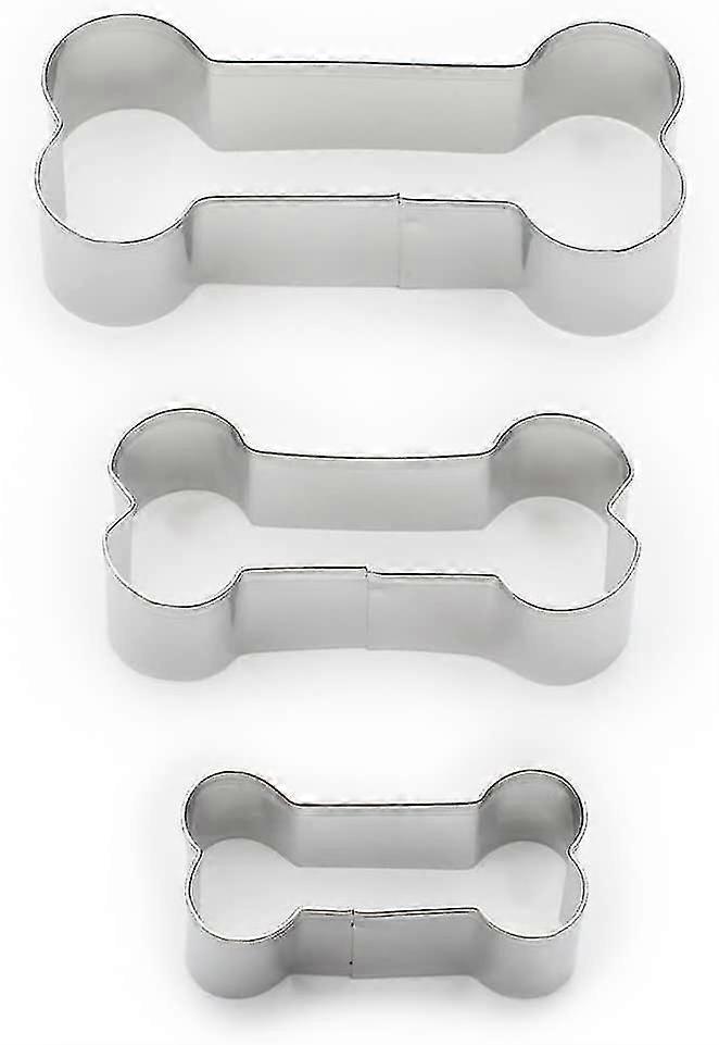 Dog Bone Cookie Cutter Set, rustfrit stål, 3-delt XXF