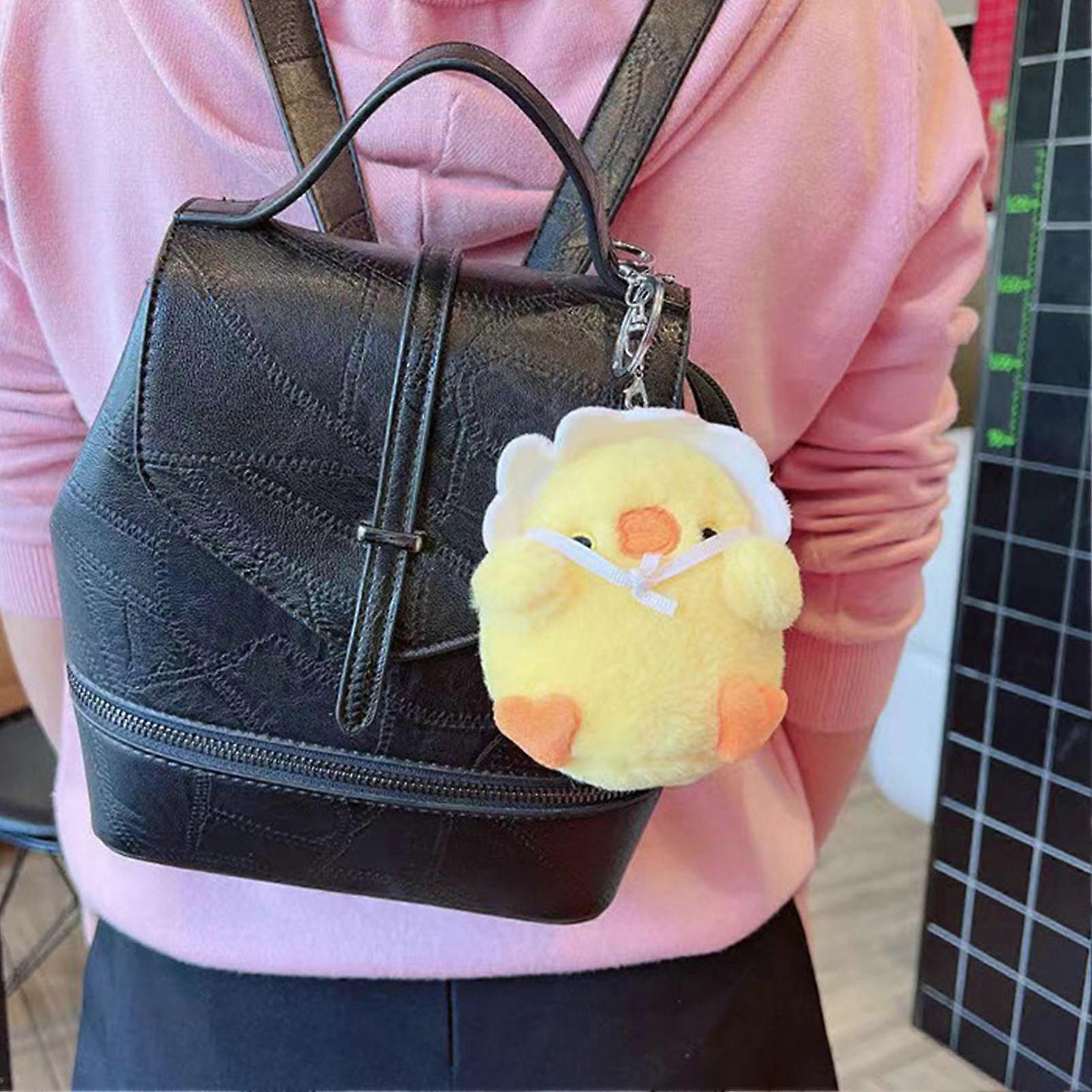 Fluffy Stuffed Chick Plush Keychain 7x9cm Cute Bag Charm