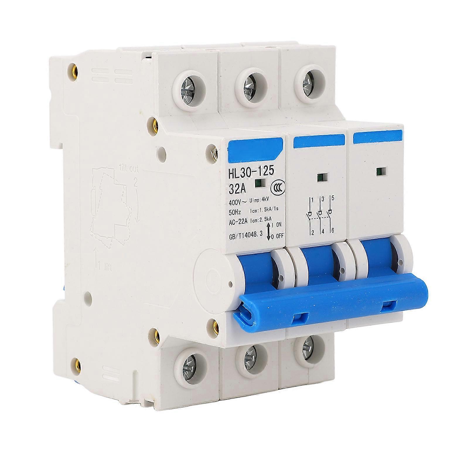 Isolating Circuit Breaker PC Mini Main Switch Household Function Disconnector Isolator 400V 3P 32A