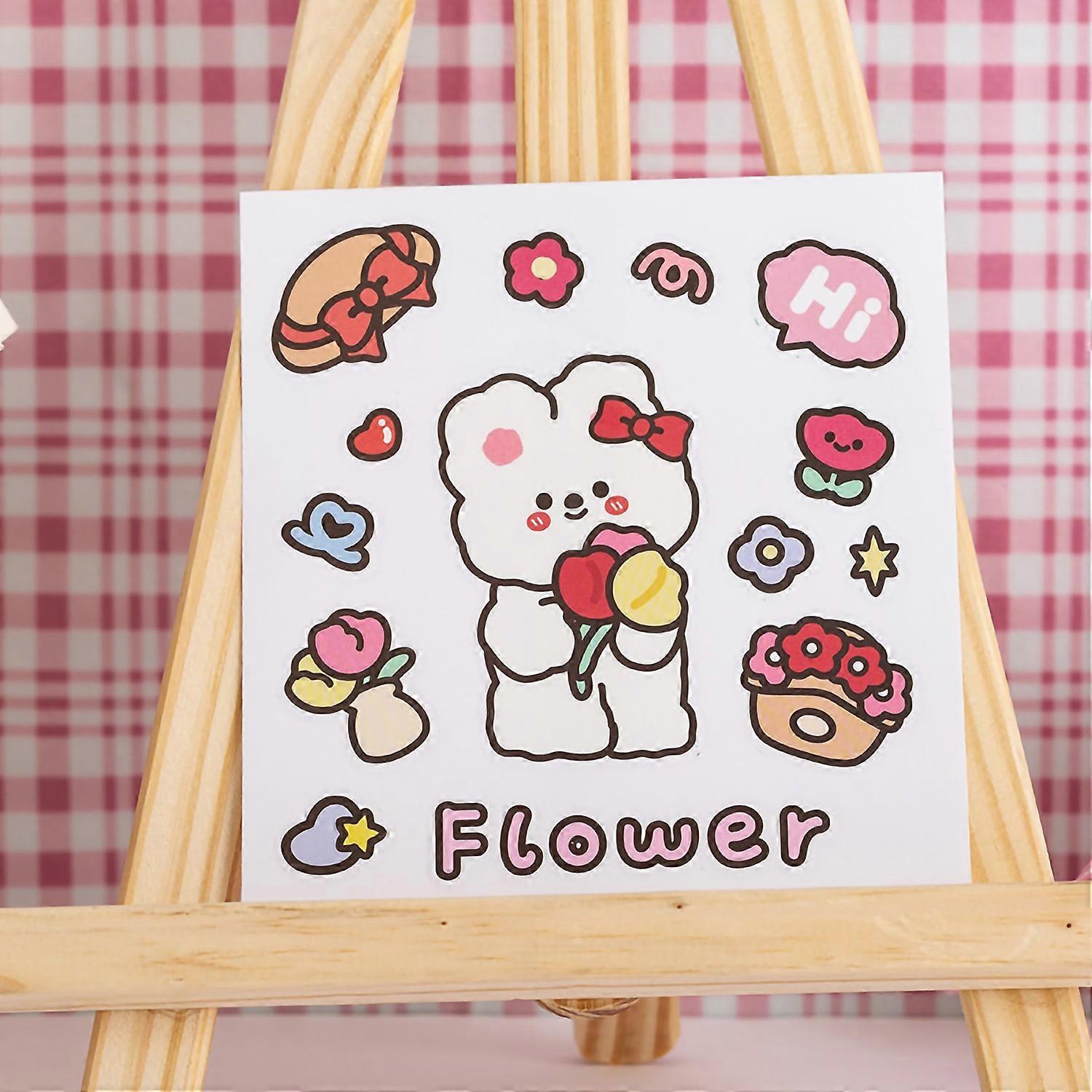 Stickers Cartoon Cute Stickers Water Cup Hand Account Books Mobile Phone Shell Pvc StickersFlower Bu