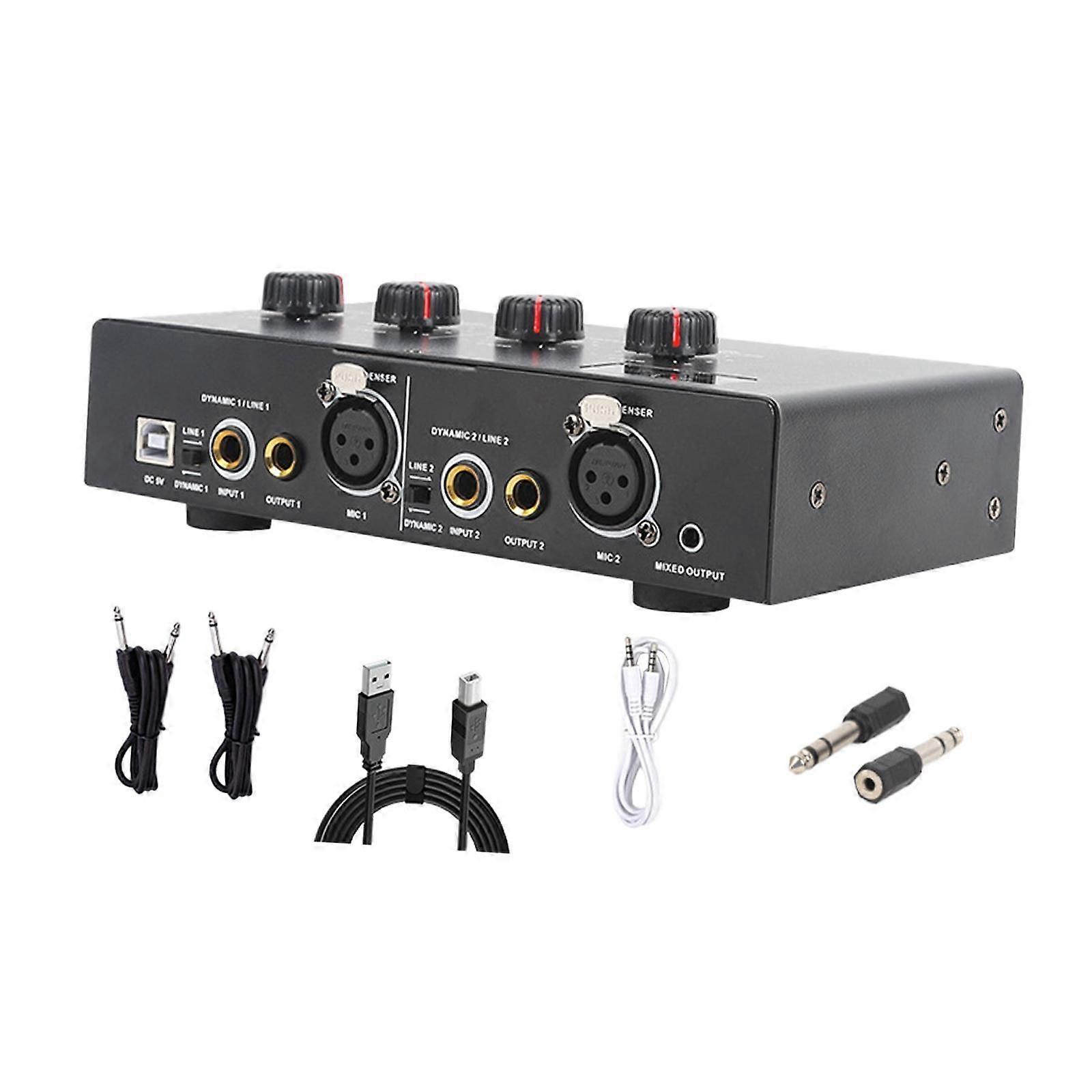 Audio Amplifier USB Audio Interface Microphone Amplifier for PC Party Studio