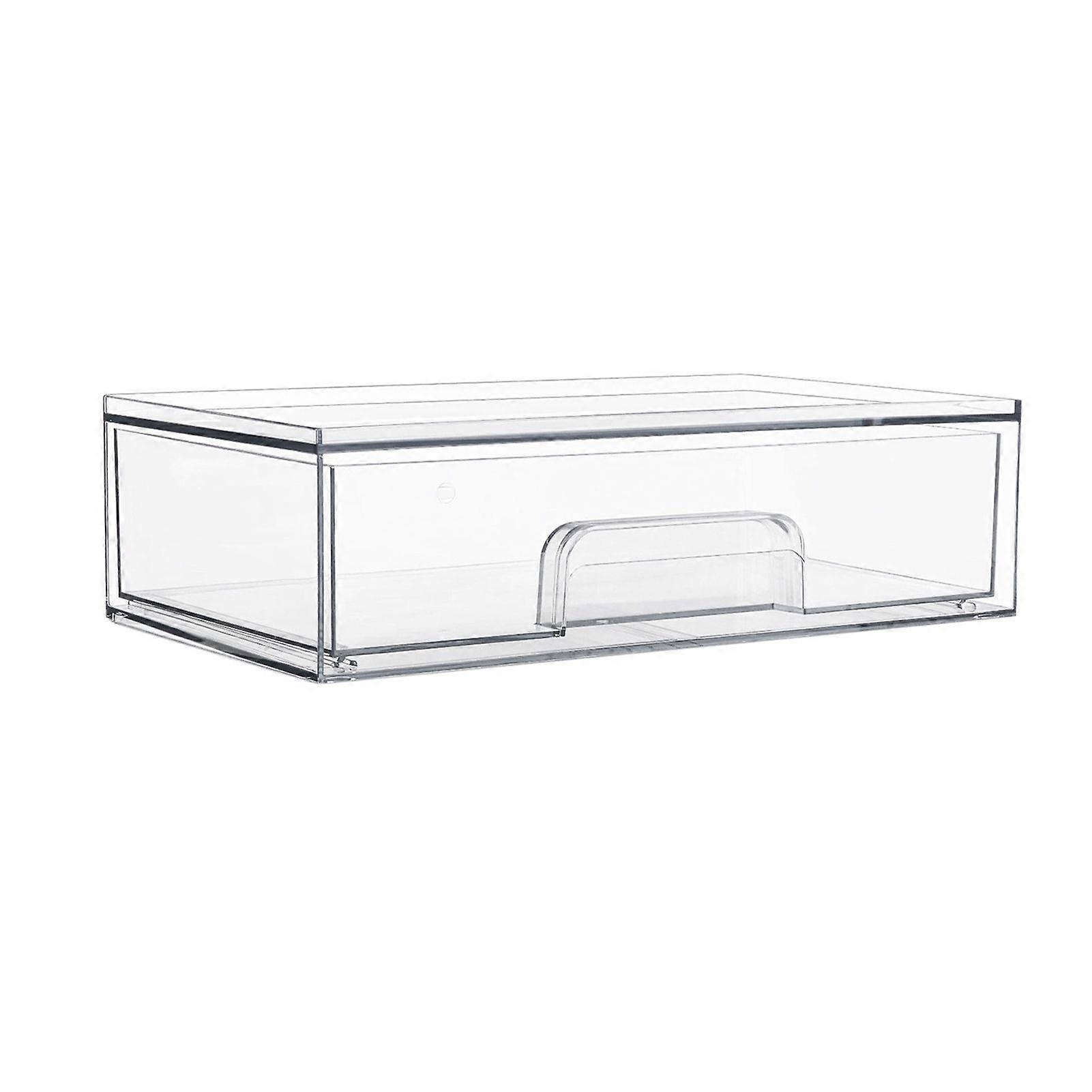 Qinghai Clear Pull-Out Drawers Storage Box Large Capacity Multipurpose Stackable Organizer Transparent Storage Bin with Handle