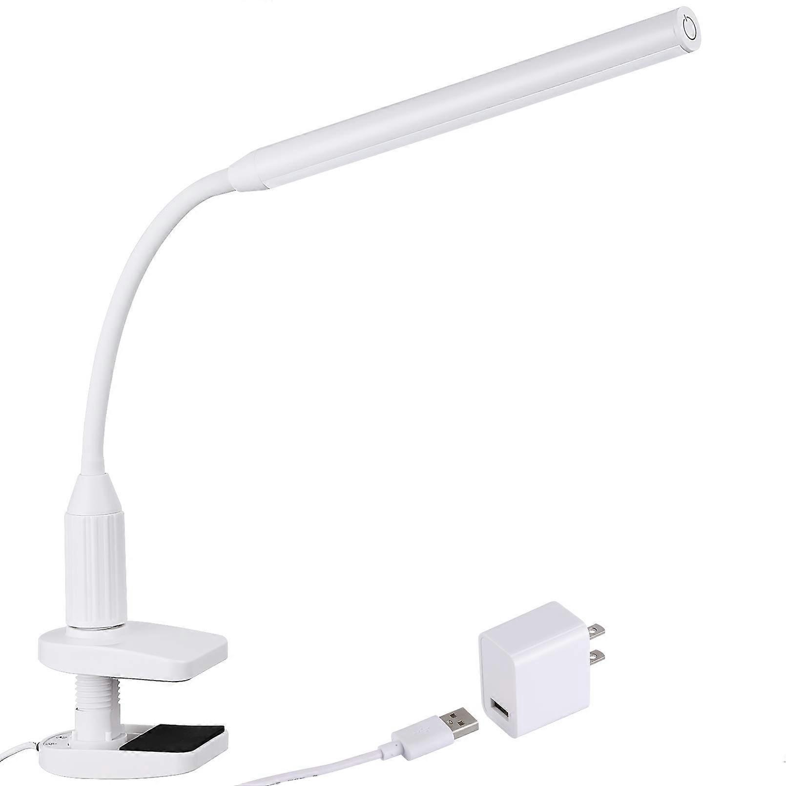 Dimmable Flexible Clamp LED Eye-Care Touch Sensitive Desk Lamp for Reading with Memory Function USB Powered ETL-Listed