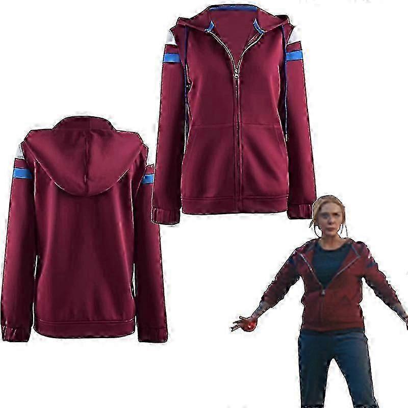 ワンダマキシモフコスプレワンダビジョンスカーレットウィッチコスプレコスチュームスウェットシャツジャケット女性のためのハロウィーンコスチューム