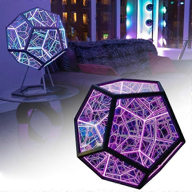 Cool Infinite Dodecahedron Colorful Night Light, Size: 20x20x20cm
