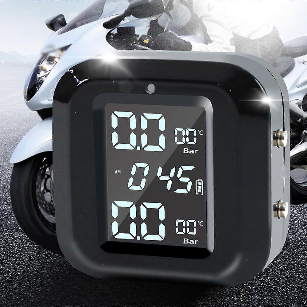 Motorcycle Tire Pressure Detector Wireless Tire Pressure Monitor Monitoring System Waterproof with 2