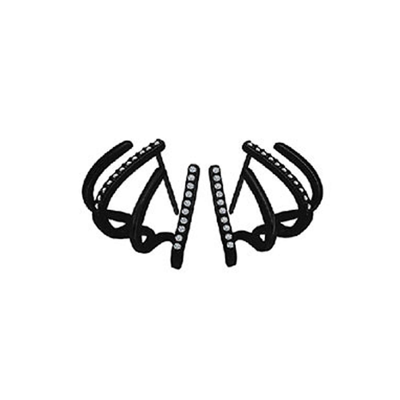 Elegant U-Shaped Crystal Claw Earrings Cuff with Silver Needle Piercing