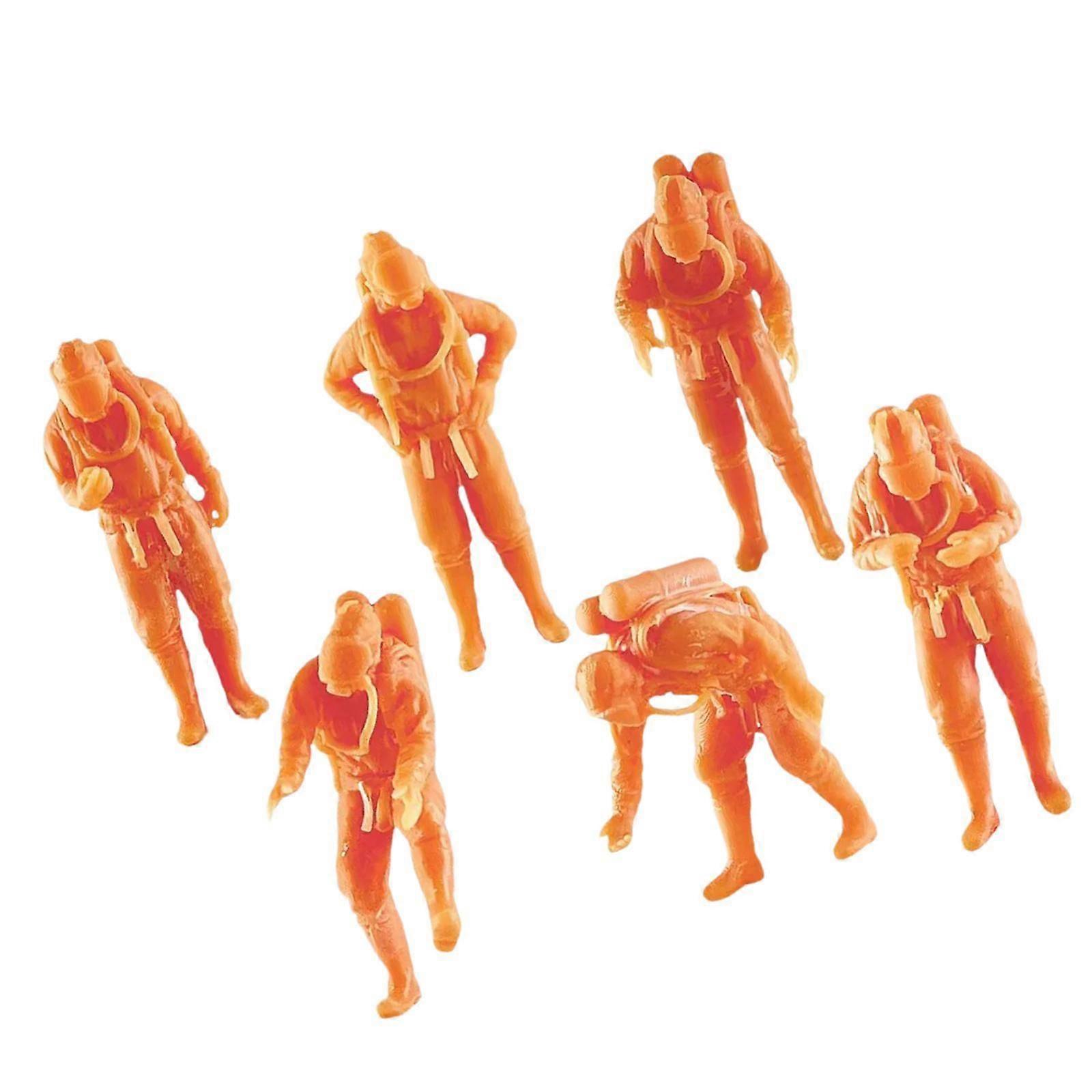 6 Pieces Miniature Model Figures Resin for Desktop Ornaments DIY Scene Decor 2.8cm Height