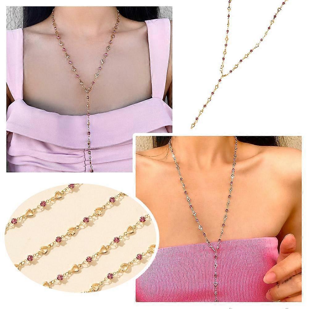 Mote Elegant Fargerikt Glitrende Metall Y-Drop Langkjede Halskjede For Kvinner