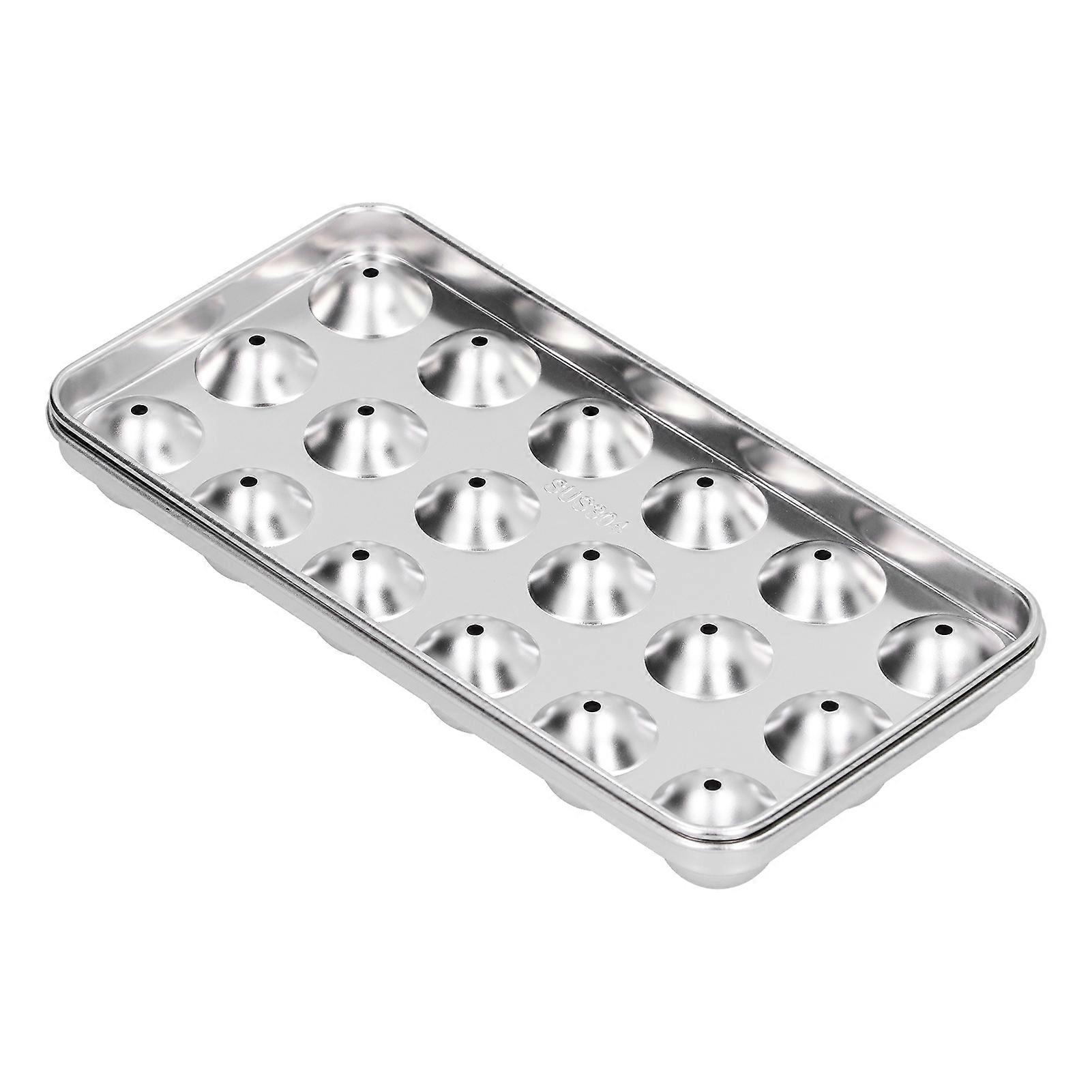 304 Stainless Steel Ice Cube Tray with Lid Ice Making Tool for Home Summer Kitchen