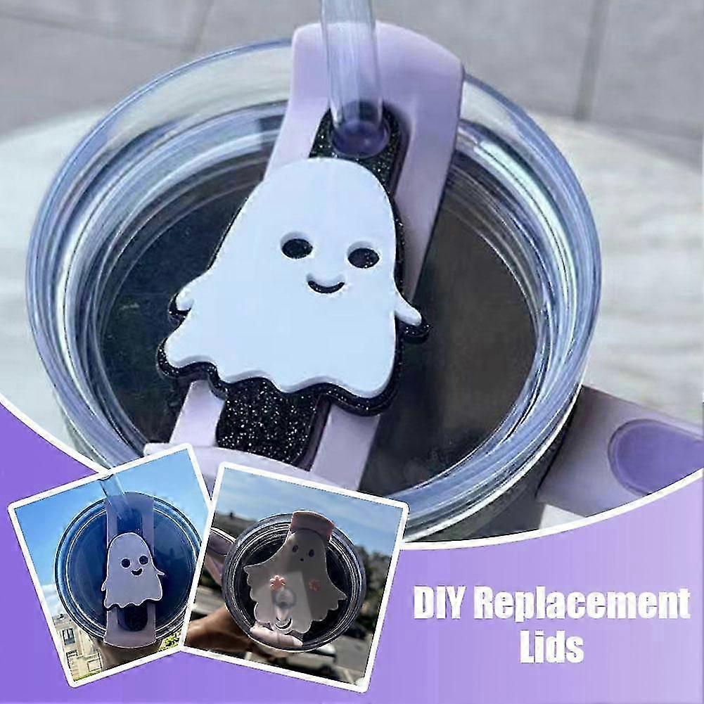 Halloween Cute Ghost Cup Lid Label DIY Replacement Lids for Stanleys For 40oz