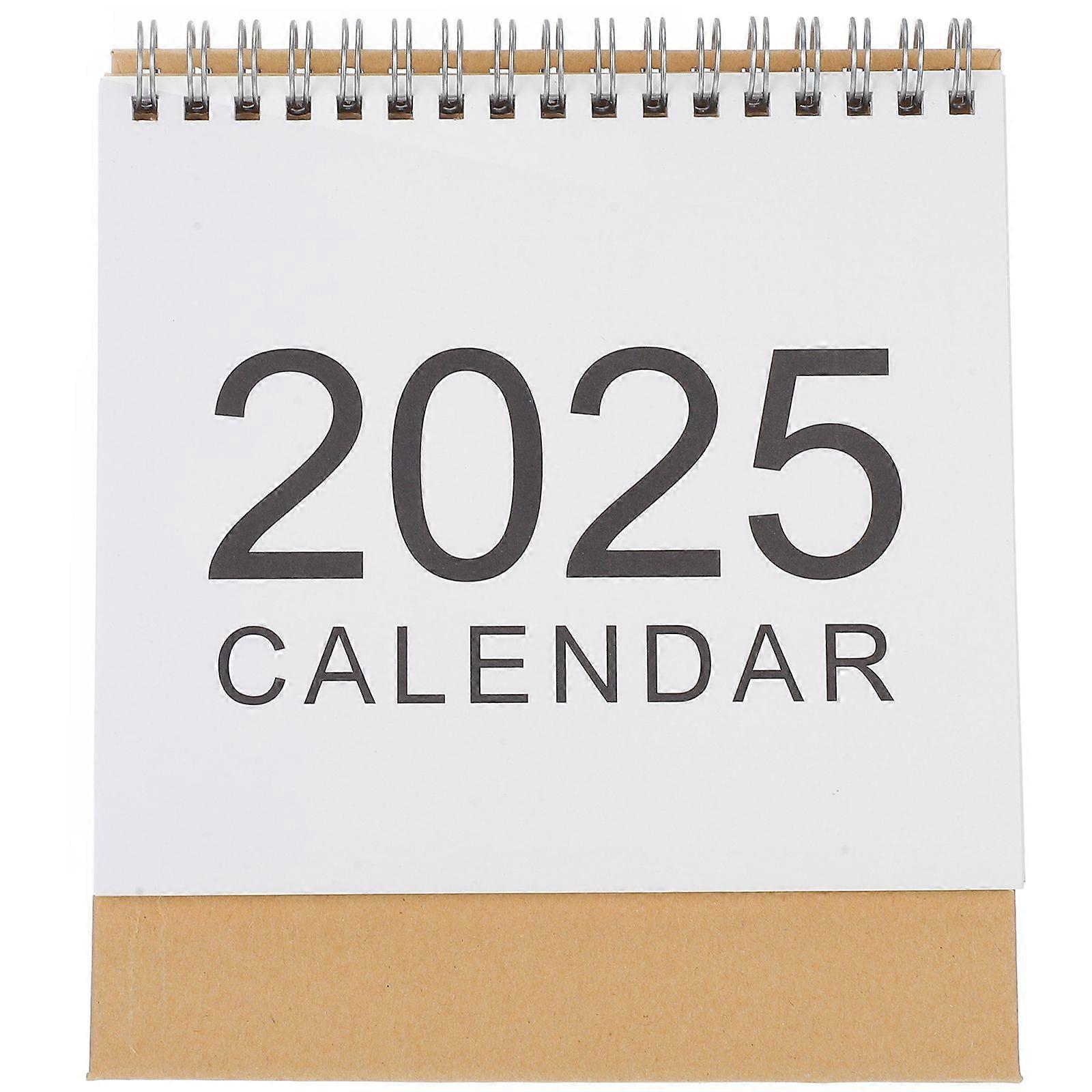 Desk Calendar 2025 Simple Monthly Planner Standing Flip Calendar Small Wire Bound Desktop Calendar for Office Home Scheduling