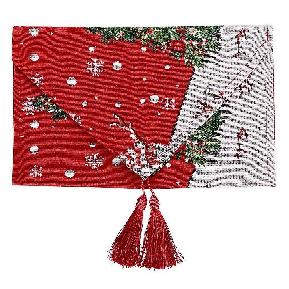 Christmas Table Runner - Washable Snowman Pattern Tablecloth for Holiday Parties, Events, and Seasonal Decoration